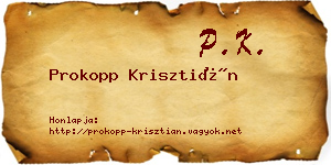 Prokopp Krisztián névjegykártya